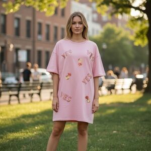 New Bridal Bachelorette Party Pink Graphic T-Shirt Dress